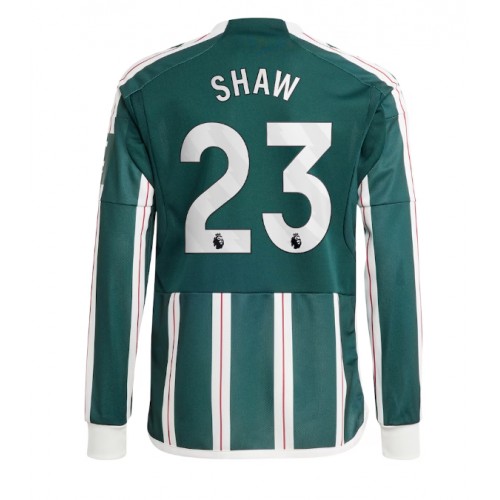 Moški Nogometni dresi Manchester United Luke Shaw #23 Gostujoči 2023-24 Dolgi Rokav
